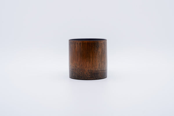 Bamboo cup - wiped lacquer pine soot finish