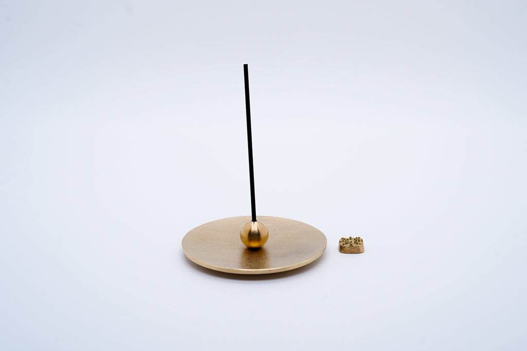 Solid brass round incense holder