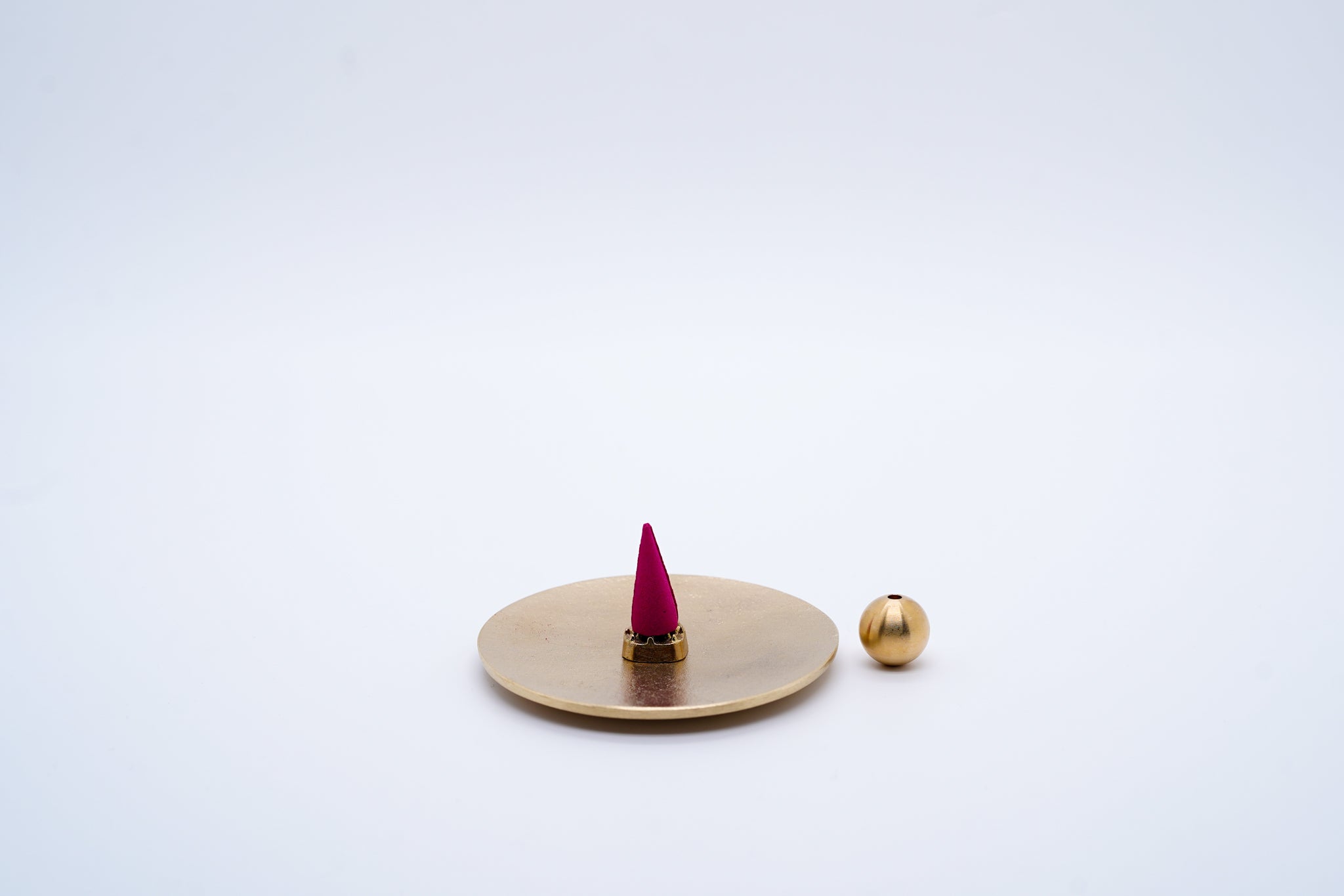 Solid brass round incense holder