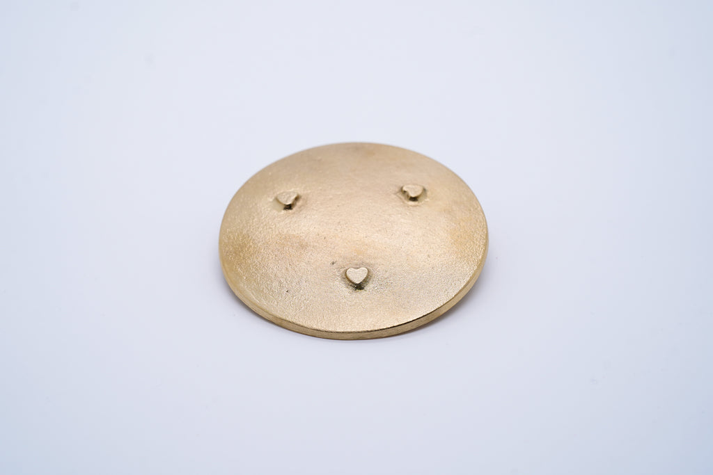 Solid brass round incense holder