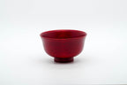 Urushi lacquered soup bowl in deep red