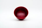 Urushi lacquered soup bowl in deep red