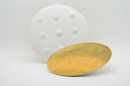 Arita ware gold-overglazed round stretch plate with hand-drawn pattern