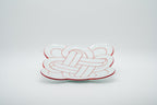 Hand-painted Arita ware "Musubi" knot of good fortune red main plate