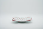 Hand-painted Arita ware "Musubi" knot of good fortune red main plate