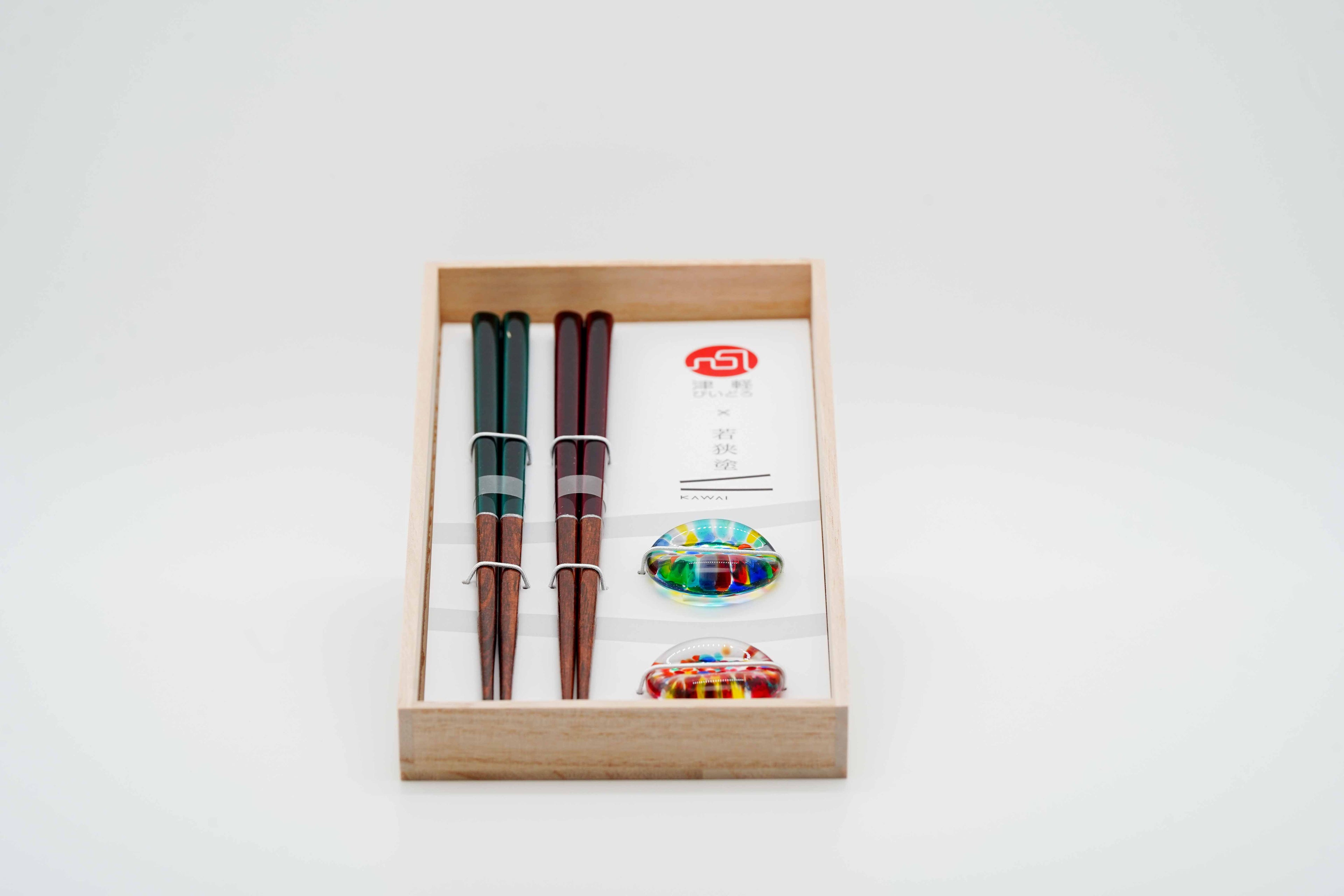 Summer fireworks chopstick set with glass rest
