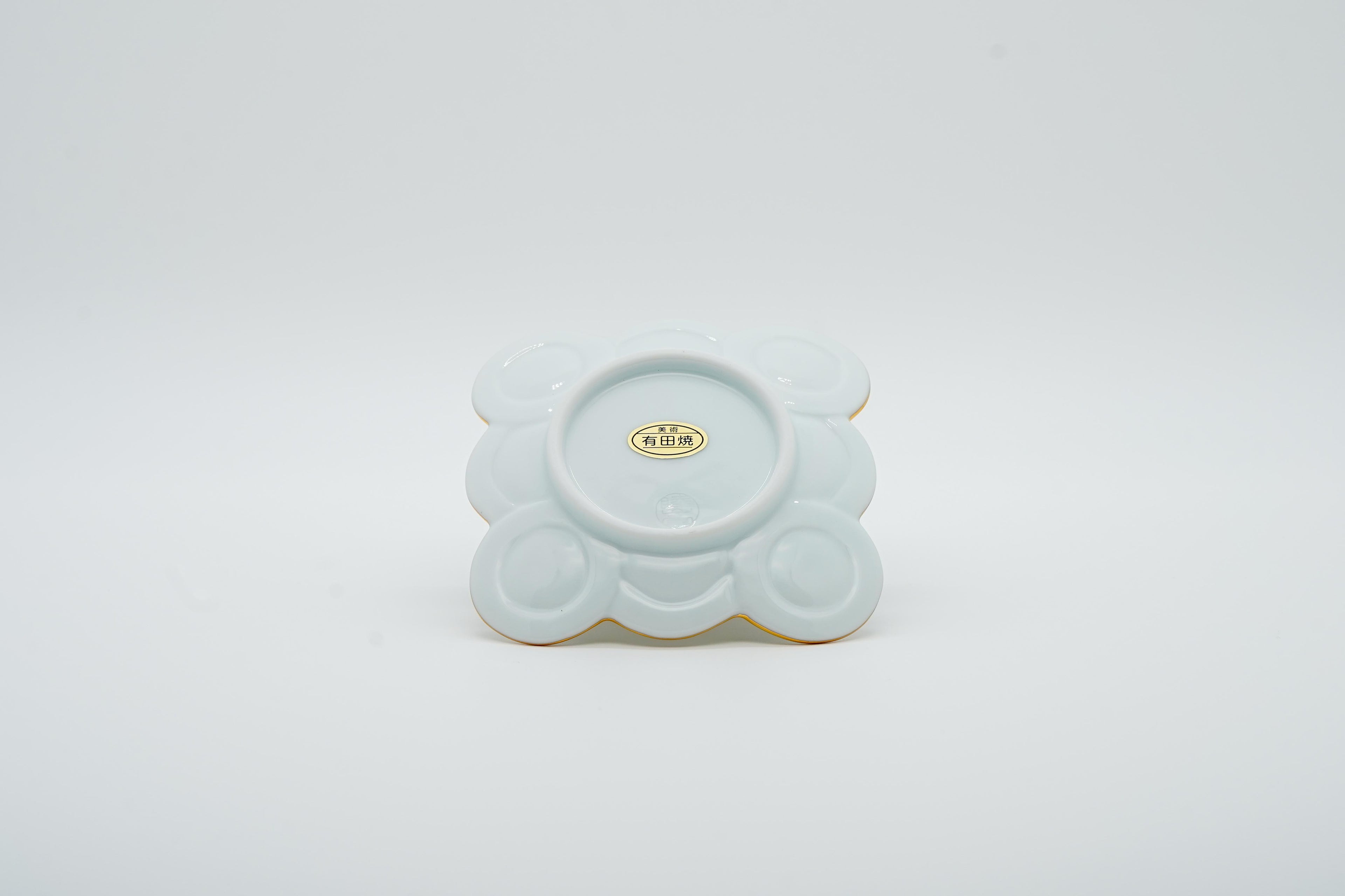 Hand-painted Arita ware "Musubi" knot of good fortune small gold plate