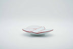 Hand-painted Arita ware "Musubi" pair of blue and red plates