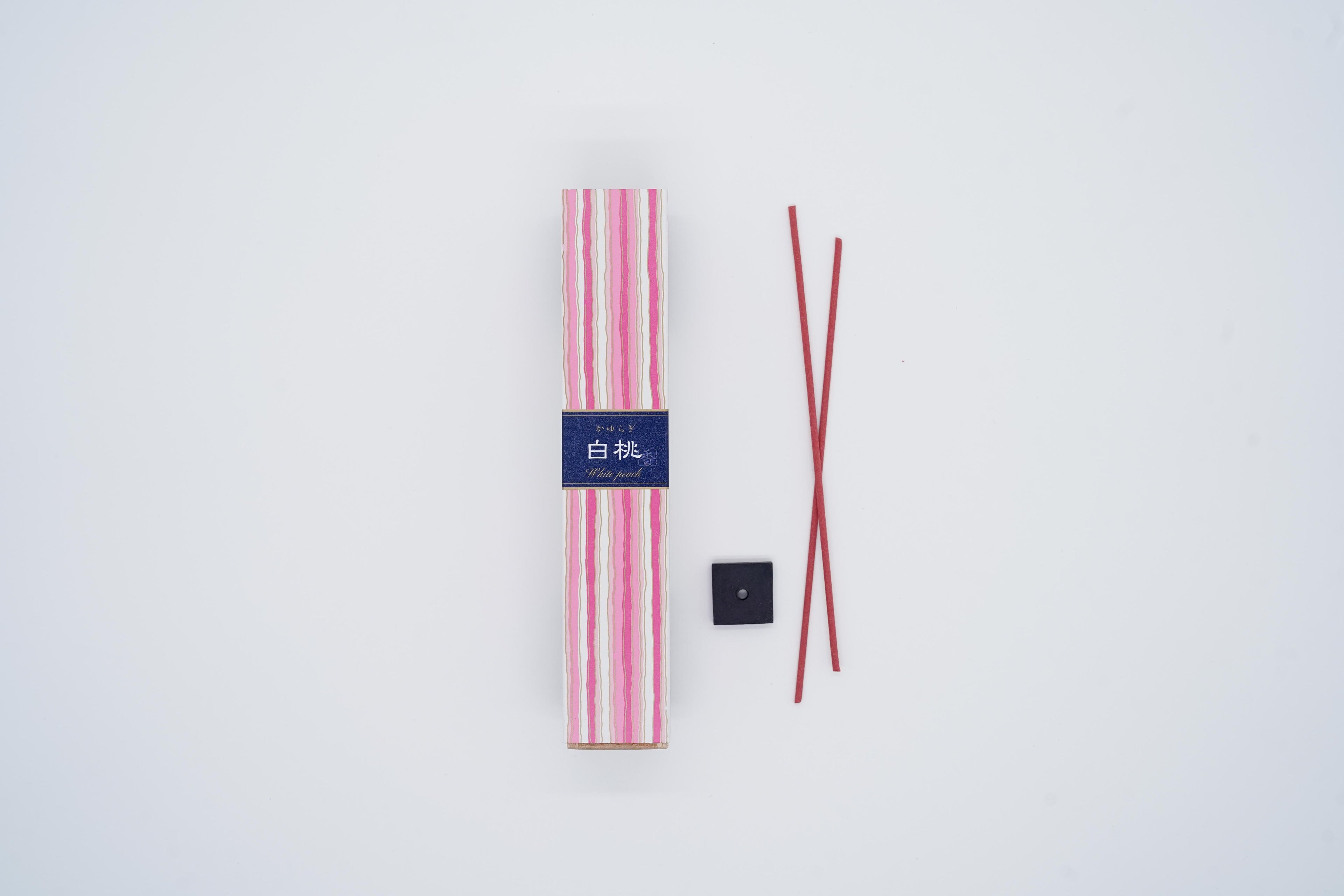 White peach incense, Kayuragi, 40 sticks