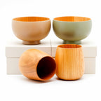 Shirasagi woodcraft bowl and cup set