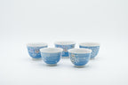 Set of 5 Kutani cherry blossom tea cups