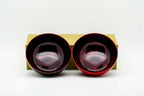 Lacquer bowl with cherry blossom pattern - Black and red pair