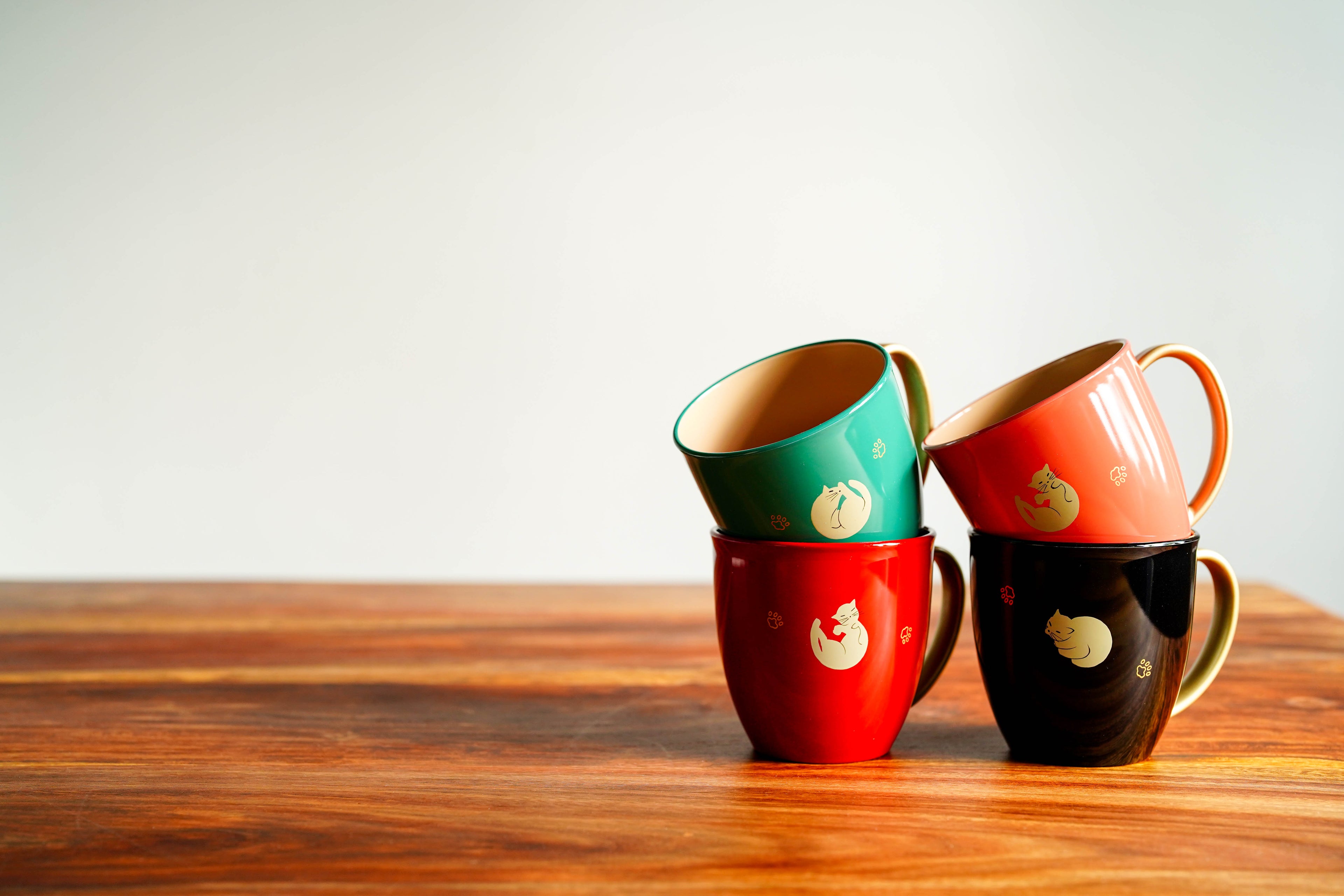 made in Japan Stackable Colorful Lacquer mugs by iromizu