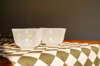 Light snow Edo glass gold tea bowl or sake cup