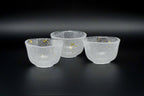 Light snow Edo glass gold tea bowl or sake cup