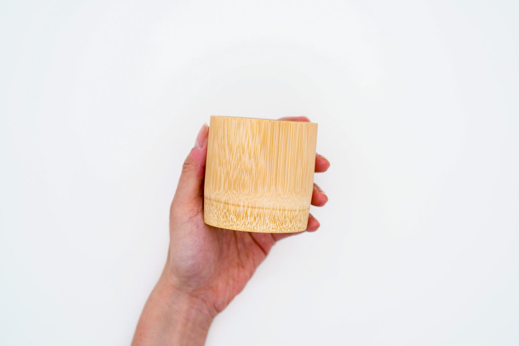 Bamboo cup - wiped lacquer, natural finish