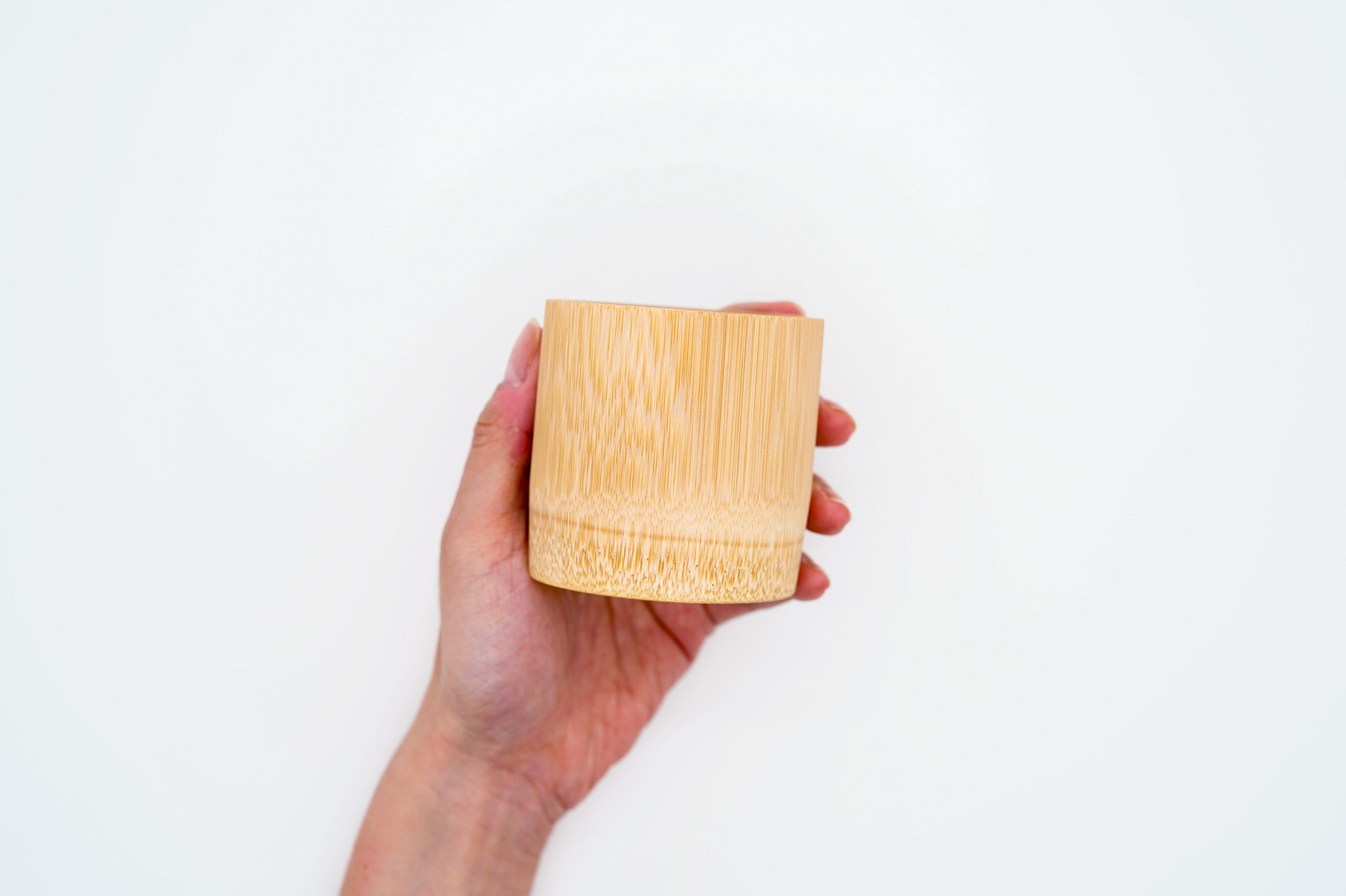 Bamboo cup - wiped lacquer, natural finish
