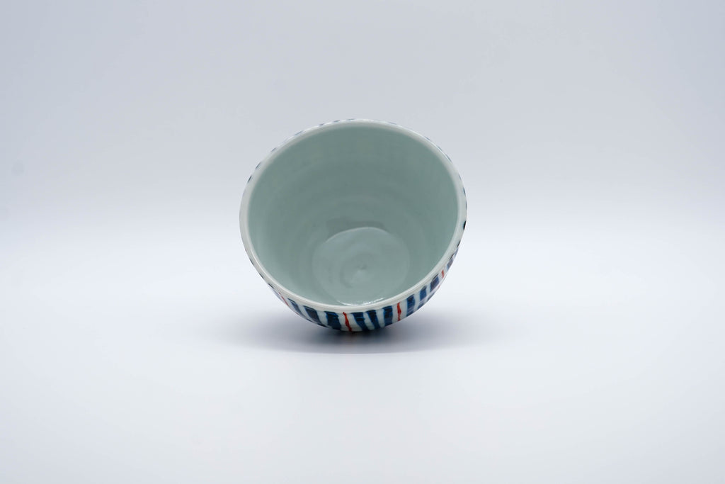 KOSOMETSUKE Rice Bowl, Antique Indigo Reed Stripe