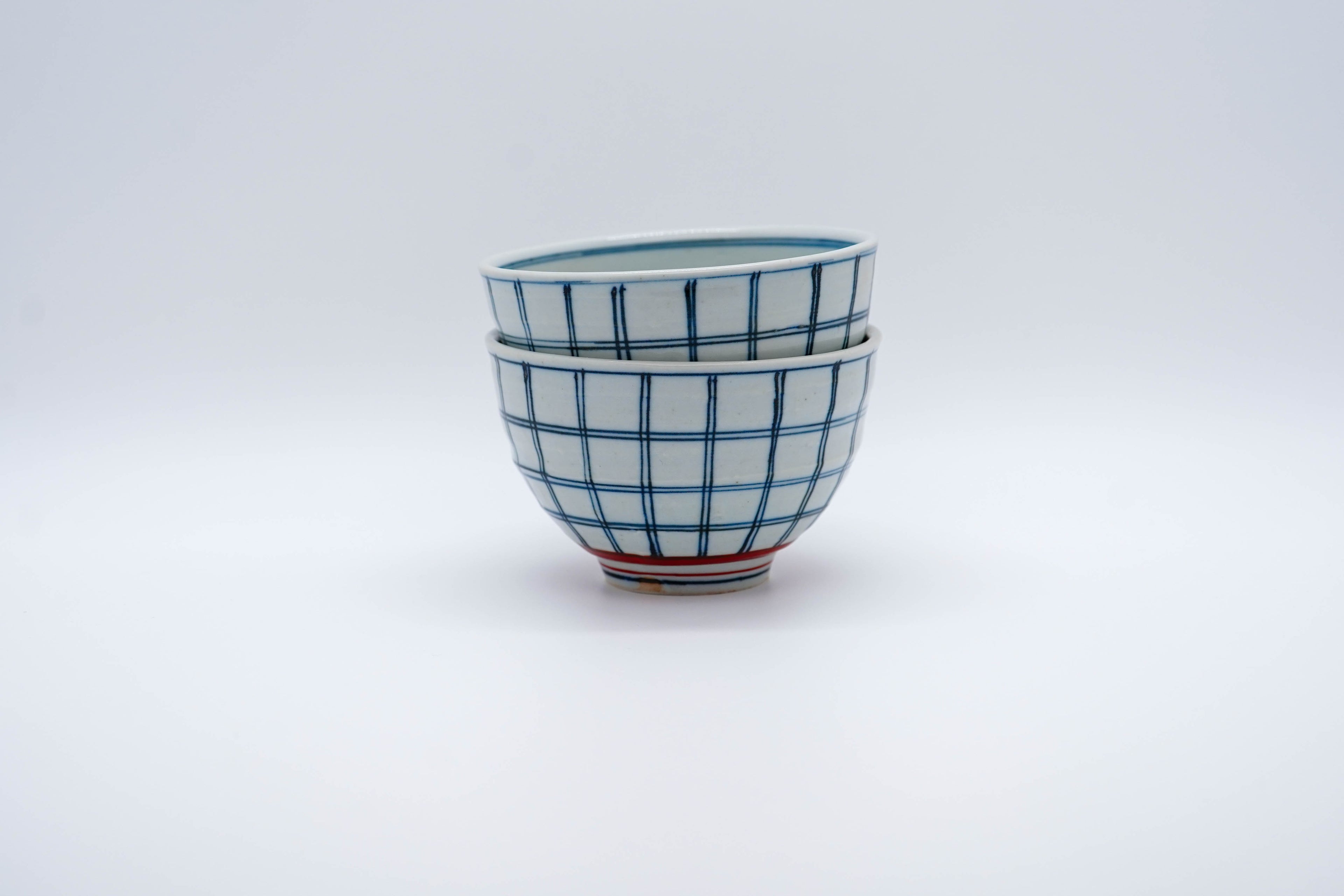 KOSOMETSUKE Rice Bowl, Antique Indigo Lattice