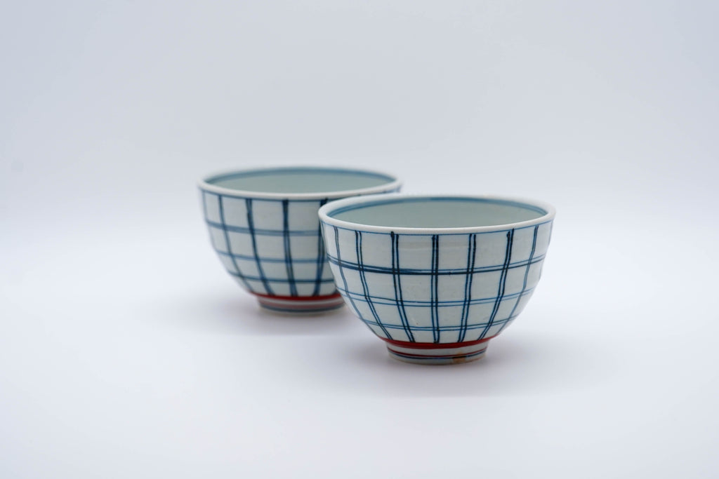 KOSOMETSUKE Rice Bowl, Antique Indigo Lattice