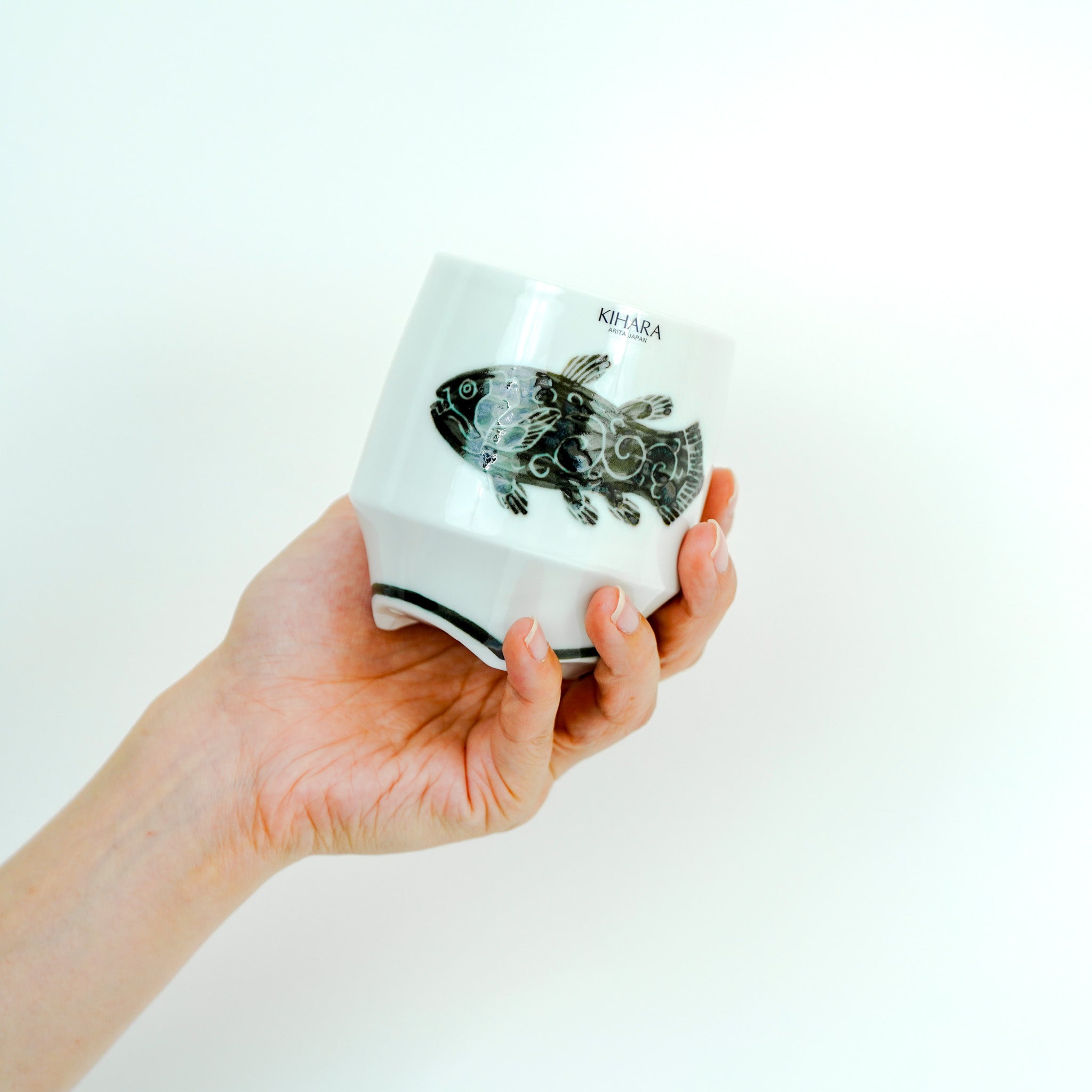 KOUSYUHAI Cup (Large), Fossil Fish (Black)