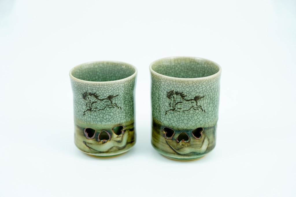 Soma Ware Yunomi Pair, Large and Medium, Gift Boxed