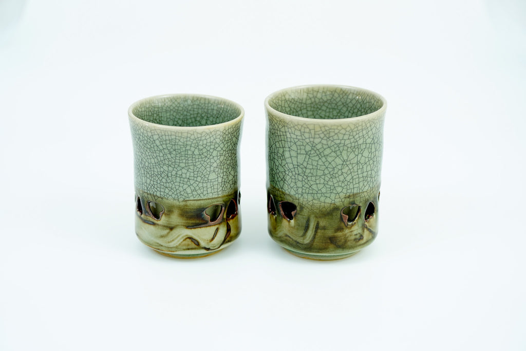 Soma Ware Yunomi Pair, Large and Medium, Gift Boxed