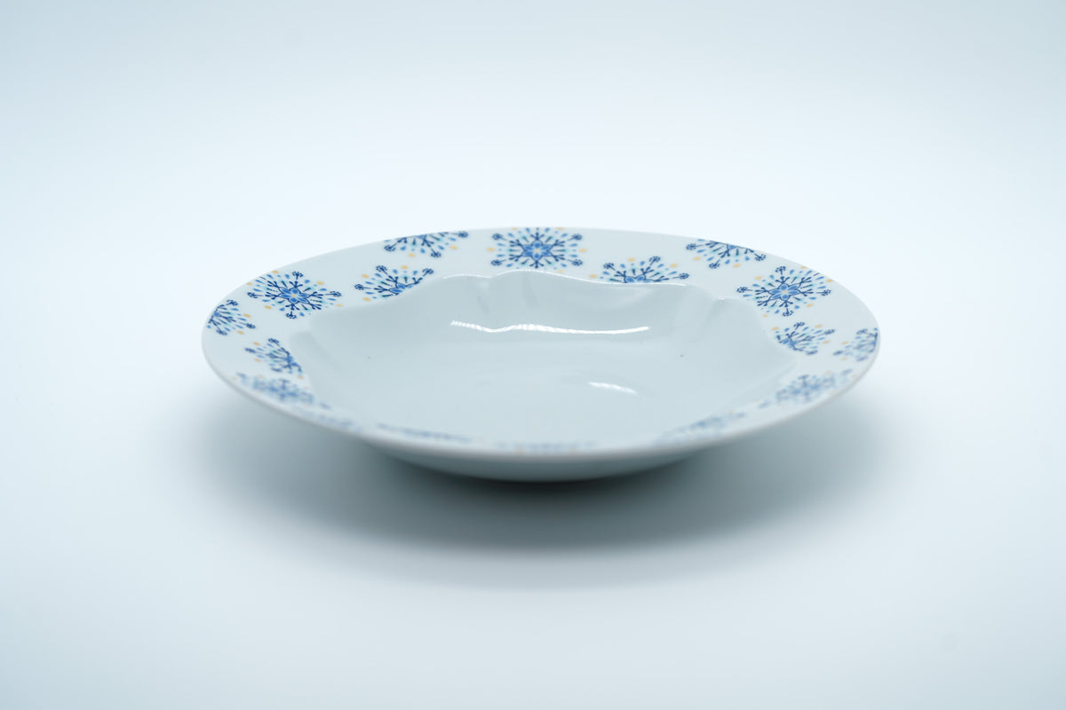 Kutani Ware Rim Pasta Plate, Snow Crystal