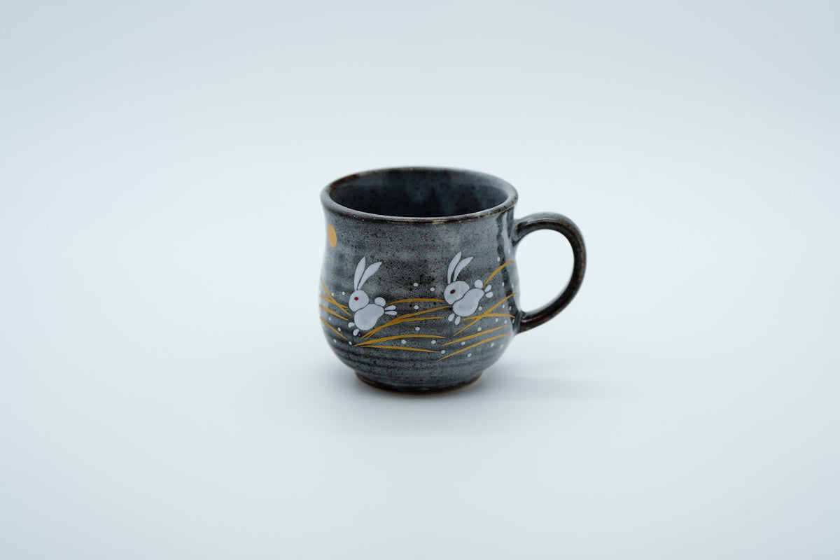 Kutani Ware Mug, Leaping Rabbit