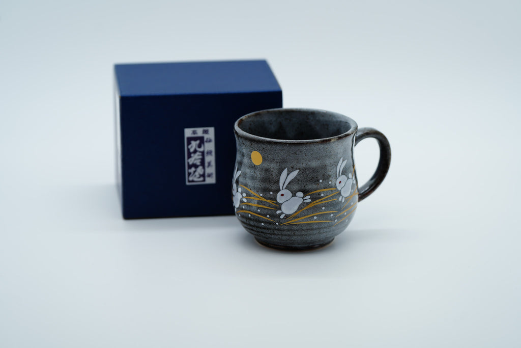Kutani Ware Mug, Leaping Rabbit