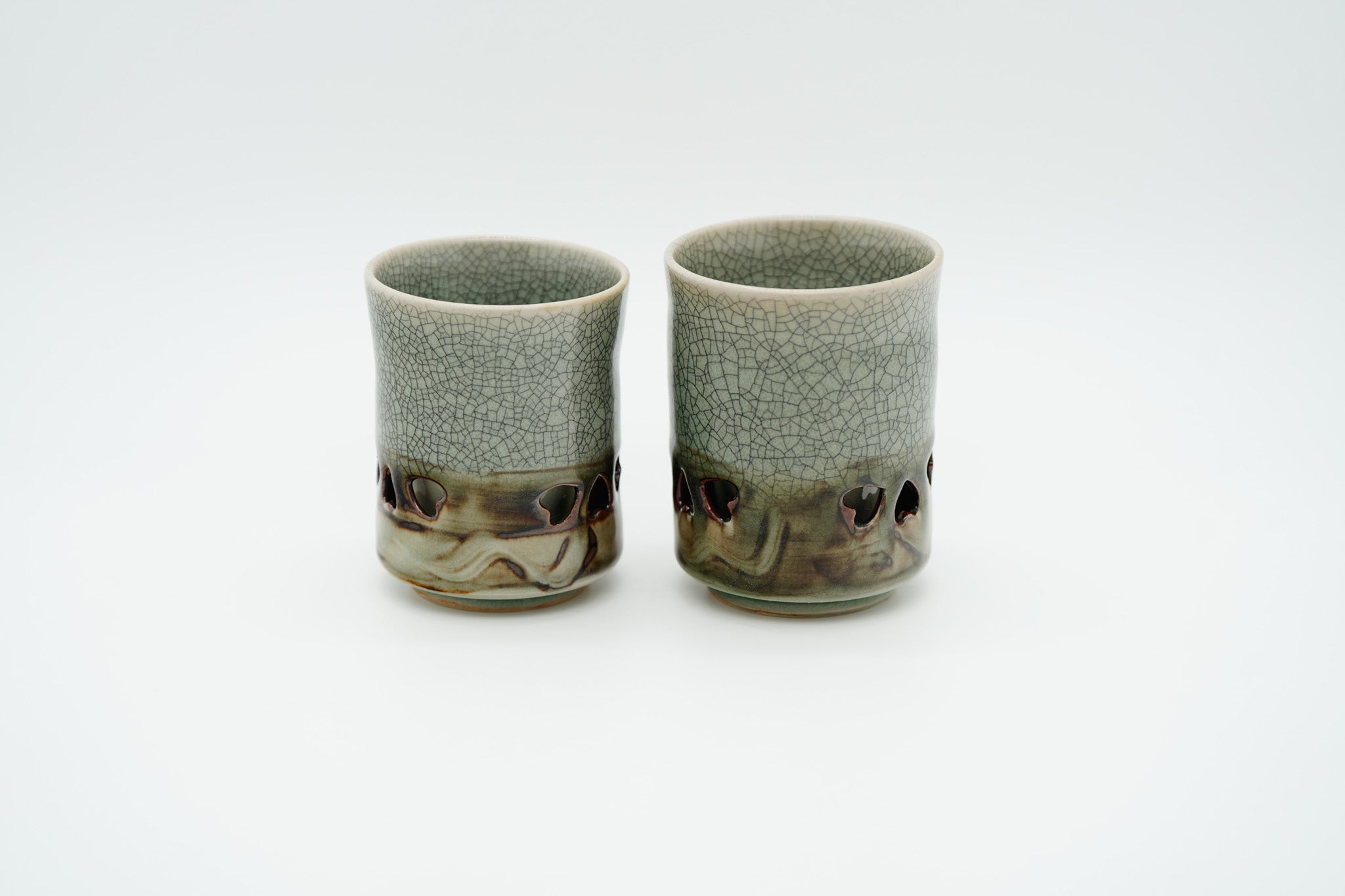 Soma Ware Yunomi Pair, Large and Medium, Gift Boxed