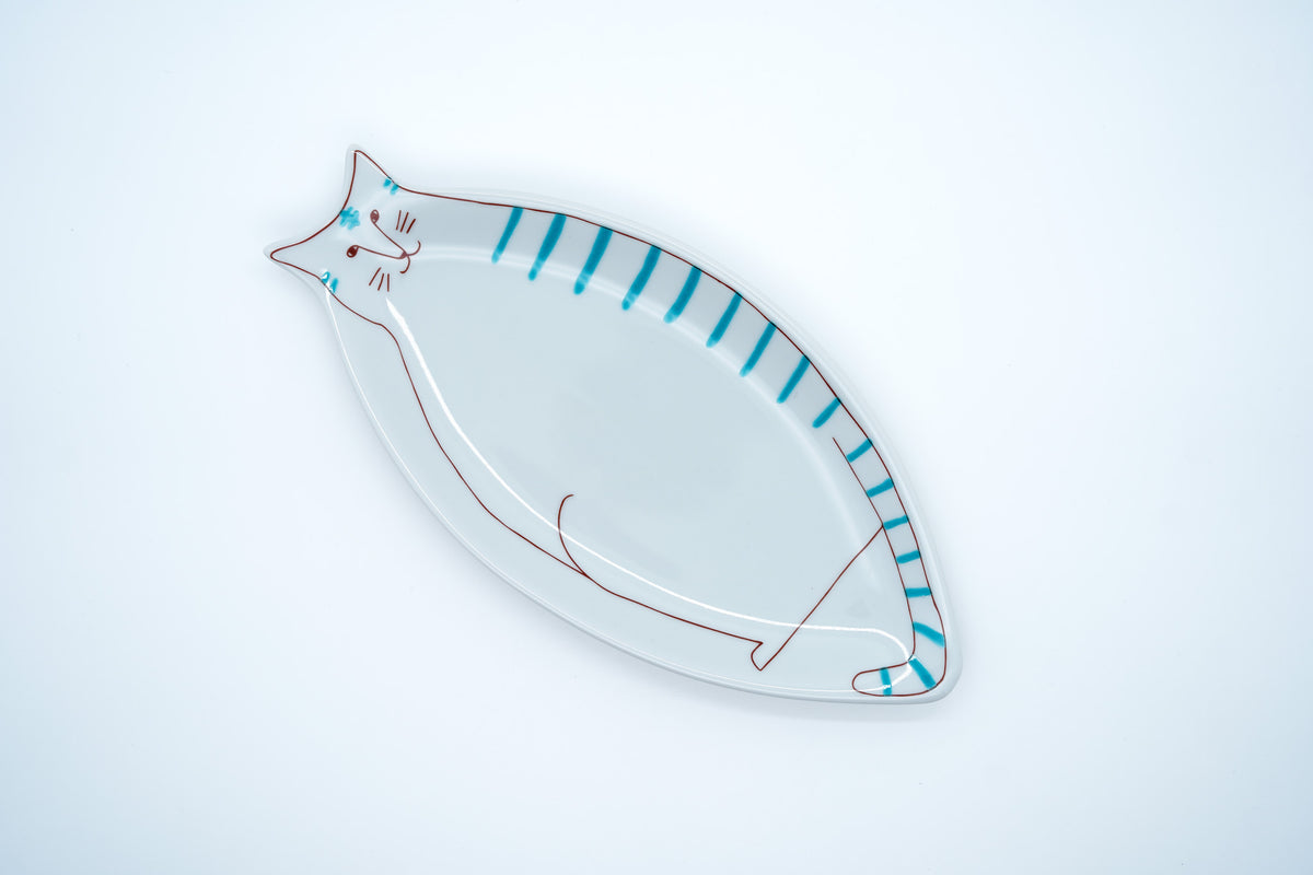 Kutani Ware Cat Shaped Plate