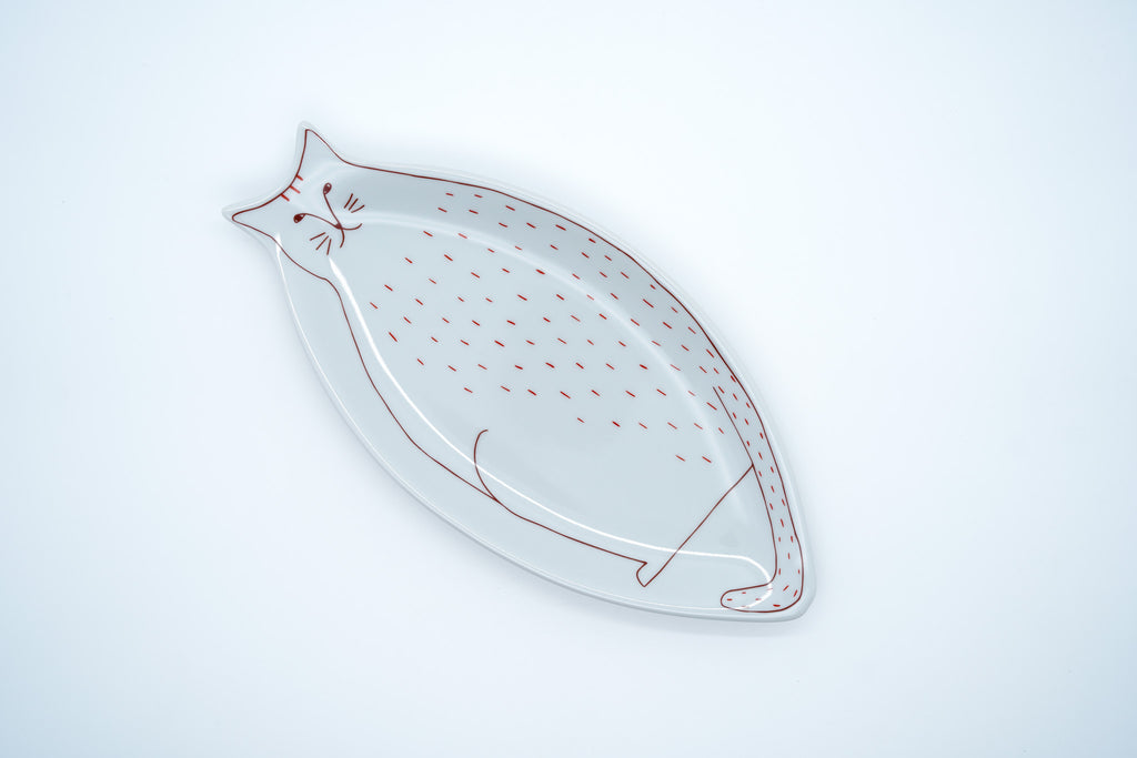 Kutani Ware Cat Shaped Plate