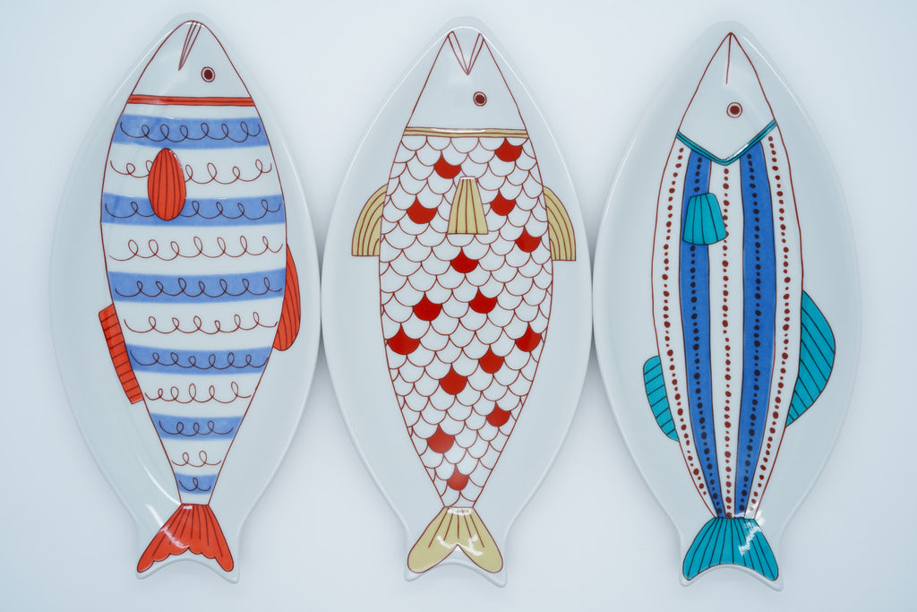 Kutani Ware Fish Shaped Plate
