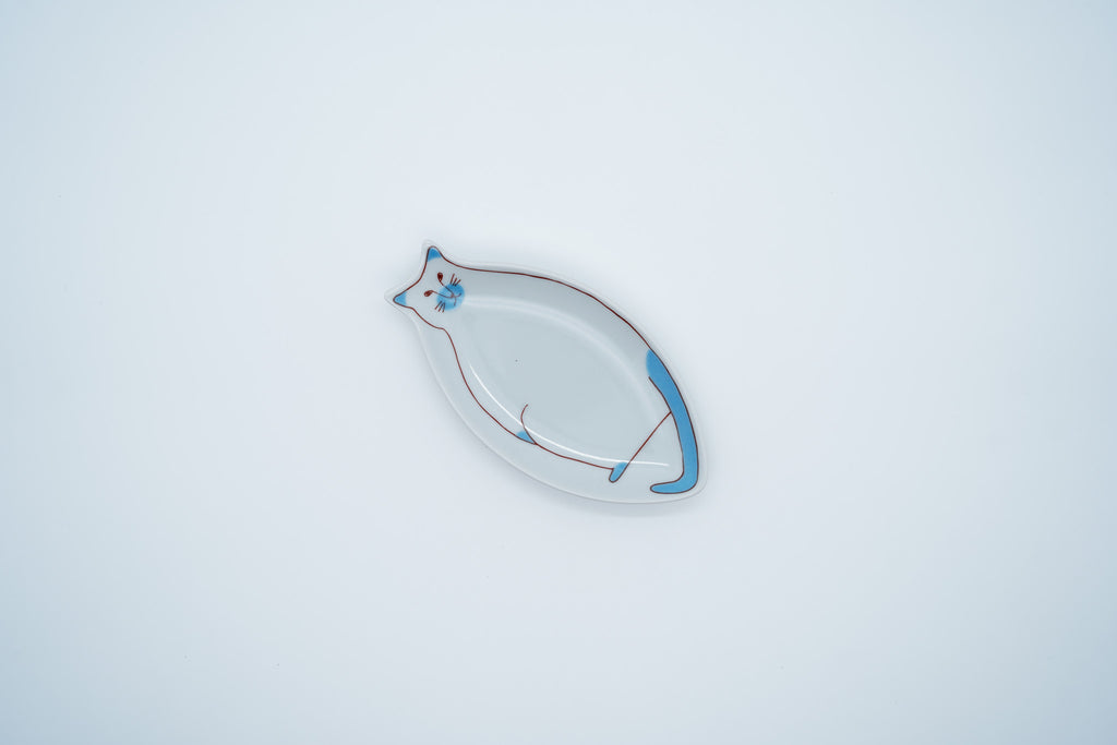 Kutani Ware Small Cat Shaped Plate