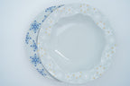 Kutani Ware Rim Pasta Plate, Snow Crystal