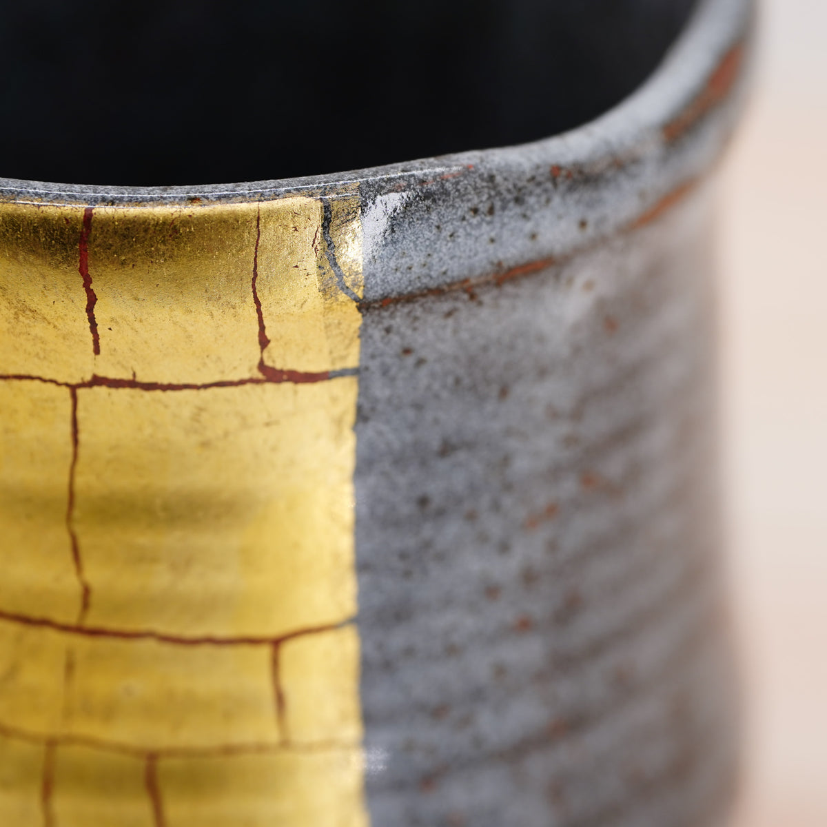 Kutani Ware Porcelain Cup, Gold Leaf, 370ml