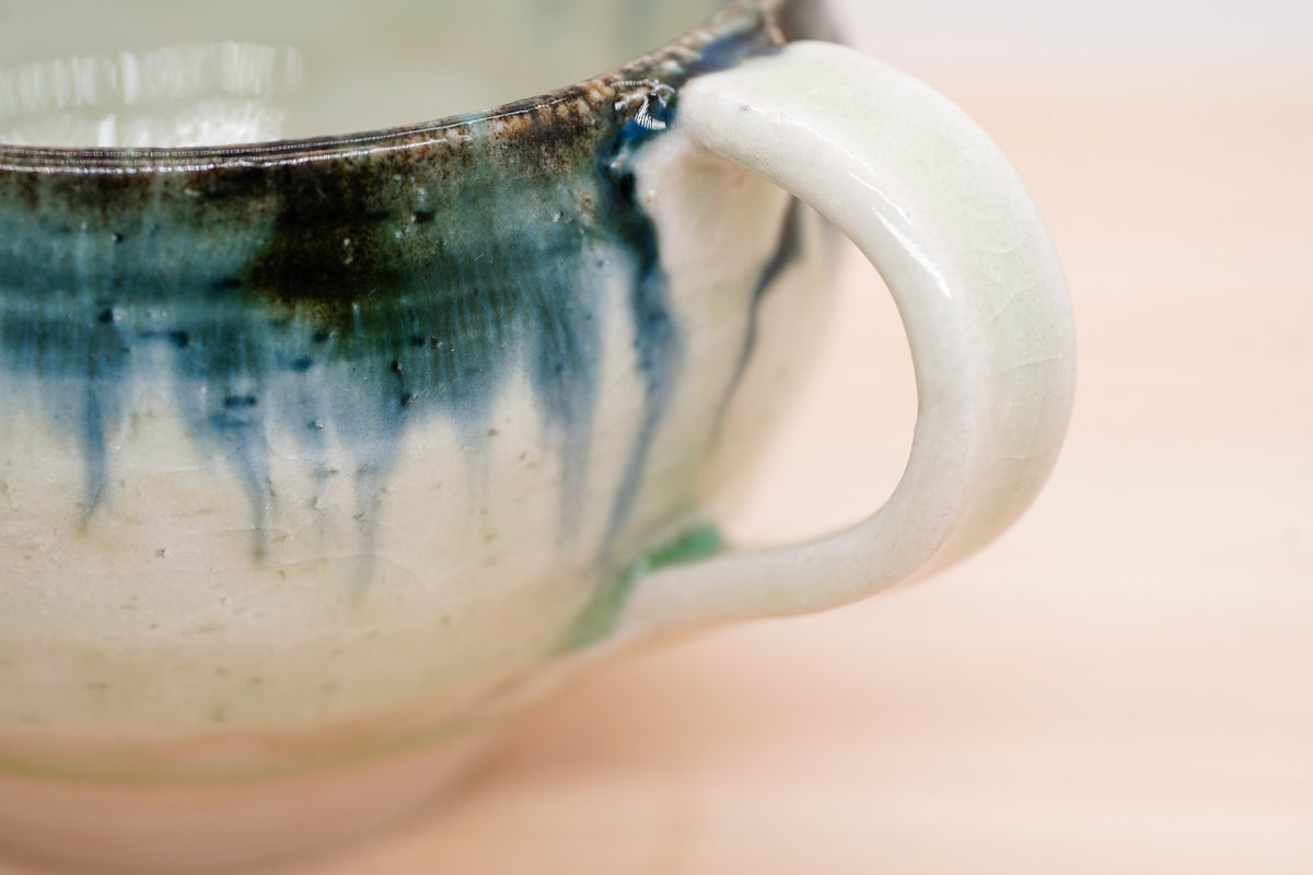 Mino Ware Ceramic Mug, Aigetsu Shiro, 280ml