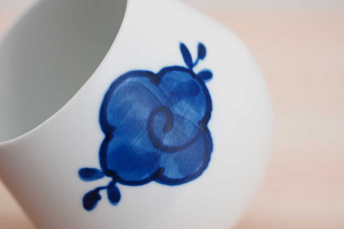 FIORE Porcelain Cup, Flower Vine (Indigo), 200ml