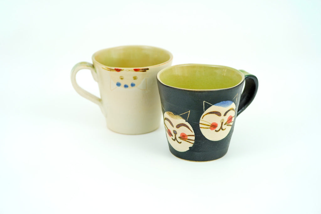 Banko Ware Mug, Couple Cats