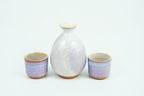 Hagi Ware Sake Set, Carafe and Two Cups