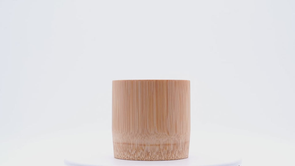 Bamboo cup - wiped lacquer, natural finish