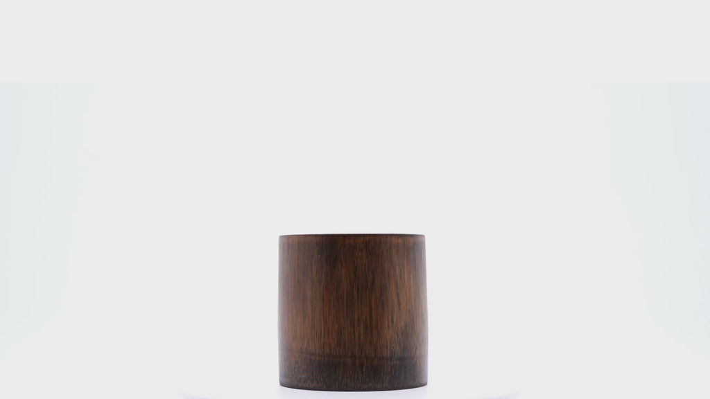 Bamboo cup - wiped lacquer pine soot finish
